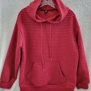 SHEIN EZwear Kangaroo Pocket Drop Shoulder Drawstring Hoodie